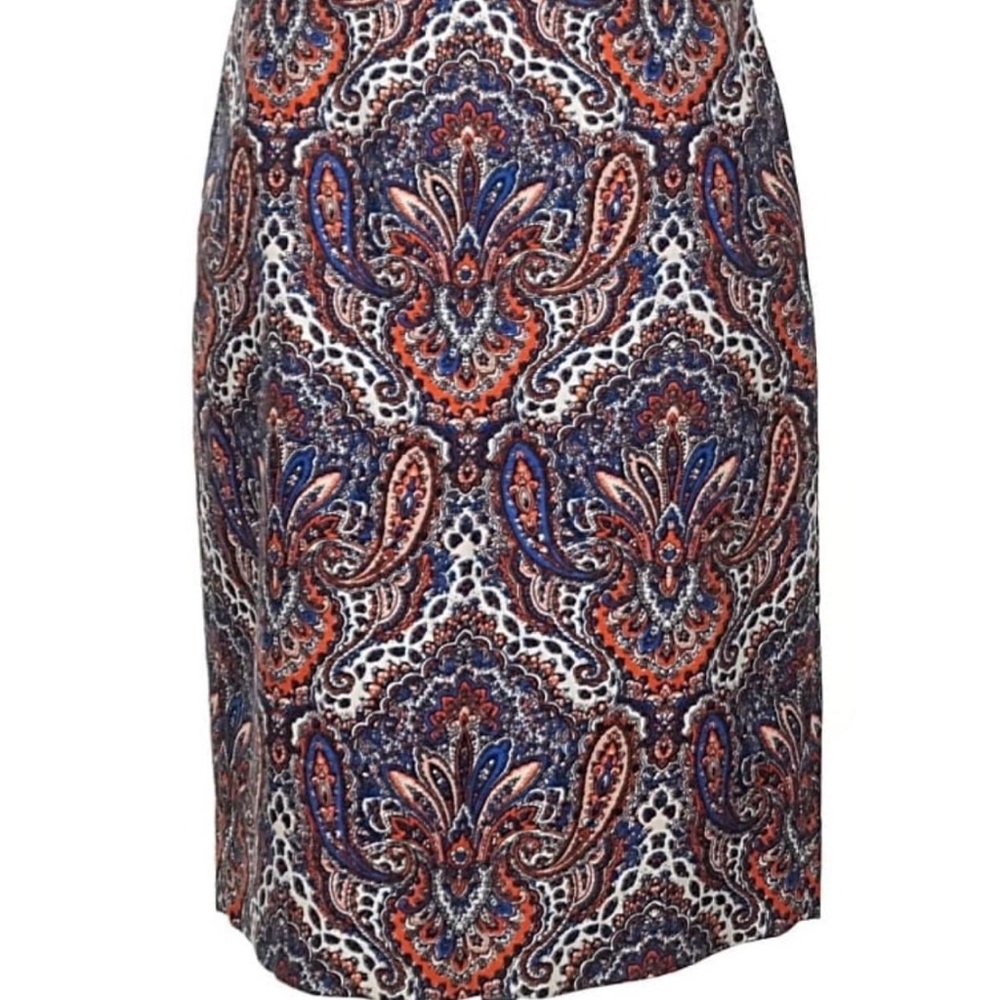 J. Crew The Pencil Skirt | Paisley Blue size 8